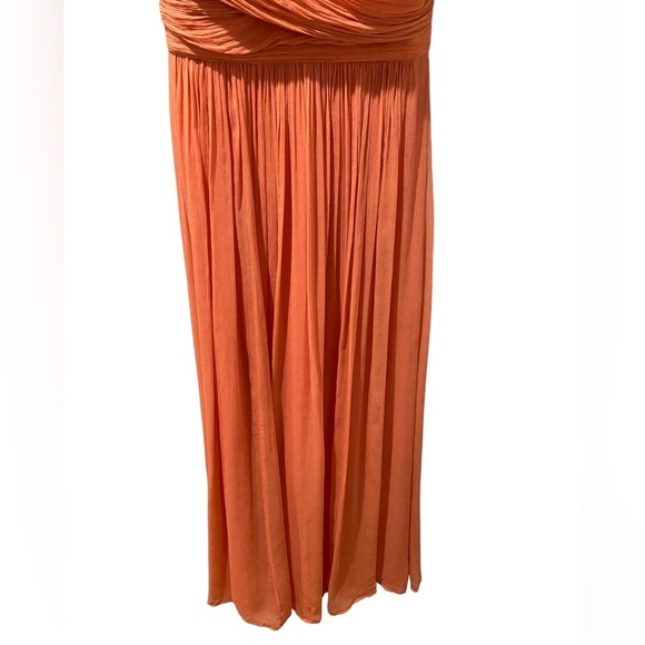 JCrew Silk Sheer Chiffon Heidi Gown- Pastel Coral Formal Bridesmaid Dress-size 2 - Picture 4 of 15